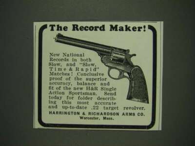 1933 Harrington & Richardson H&R Single Action Sportsman Ad - The Record Maker
