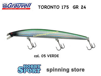 LONG JERK SPIGOLA GRAUVELL TORONTO 175   VERDE SILVER  24 gr  FLOATING  770241