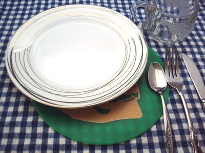 Green Silicone Golden Retriever Table Placemat, Table Trivet, Kitchen Hot Pad