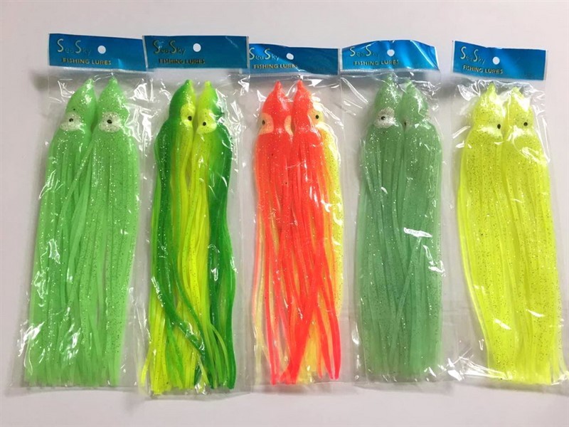 20 NEW Soft Trolling Big Game Skirt Lure Lures Bait 5/"