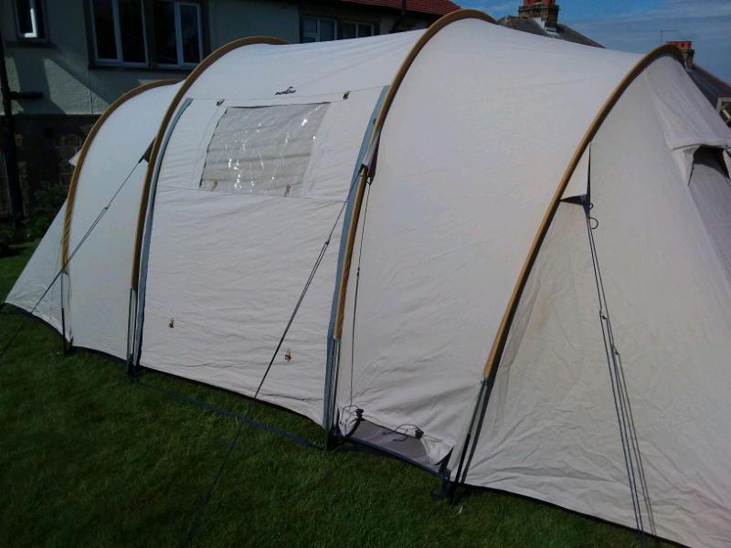 4 person tunnel tent, PU coated cotton, by Nomad (a Dutch company) in
