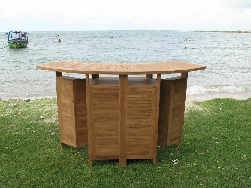 TEAK massiv konkave Tequila Bar - Gartentheke – Theke