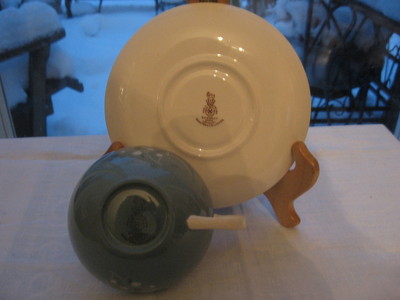 beautiful cup saucer Royal Doulton Spindrift green