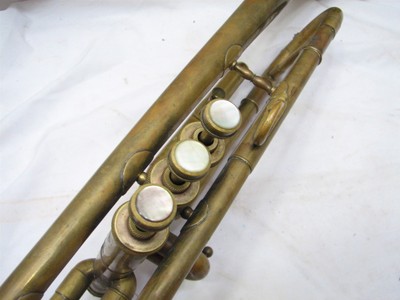 Antique Henry Pourcelle Trumpet w/Case Bruno & Son