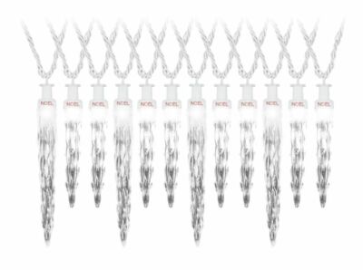 Gemmy Lightshow Color Motion 24 Count White Deluxe LED Christmas Icicle Lights 