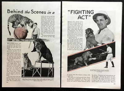 Allen King Lion Tiger Trainer 1935 pictorial Cole Bros Circus-Rice-Worlds Fair