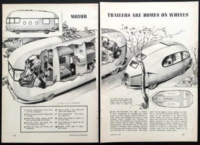 Motorhome Trailer designs 1941 pictorial Corwin Wilson ''Duo Deck Dynamic House''