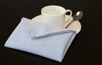 1 Dozen Milliken Signature Chambray Dinner Napkins - Black or Grey - 20'' x 20''