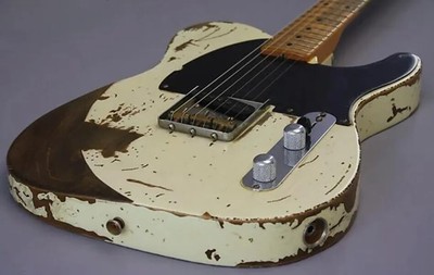 Cream Yellow Electric Guitar Ash Body Maple Neck & Fingerboard 3 Saddle Bridge