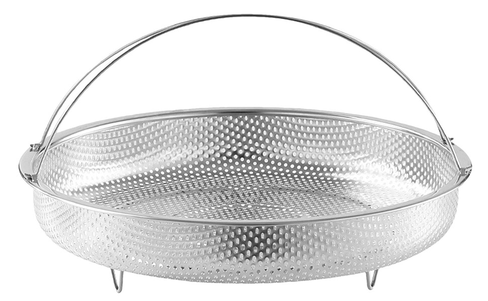 Kitchen Stainless Steel Food Steamer Basket With Handle Feet