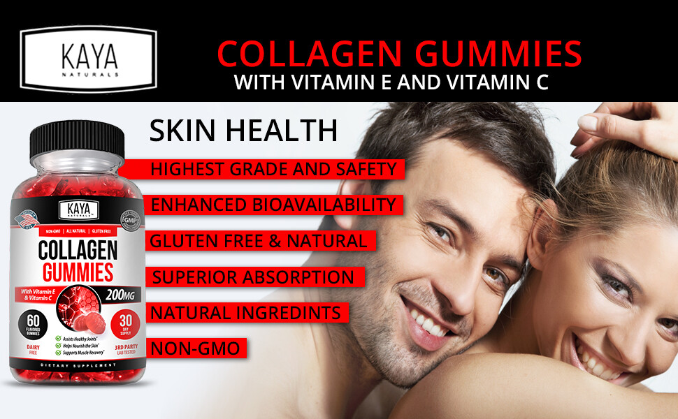 Collagen Vitamin Gummies for Hair Skin & Nails, #1 Premium Collagen Supplement