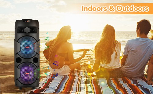 6000W Portable Bluetooth Speaker Sub woofer Heavy Bass Sound Party System & Mic