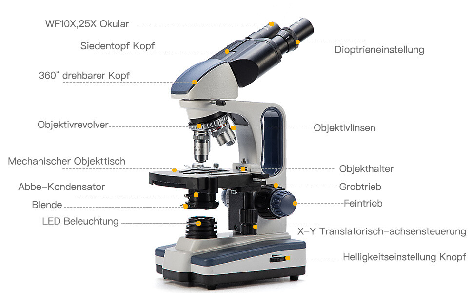 SWIFT 40x-2500x Durchlicht Tierarzt Klinisches Binokular Mikroskop Researcher