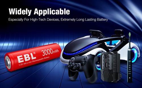 EBL 1.5V AA AAA Lithium  Rechargeable Batteries / Li-ion Battery Charger Lot