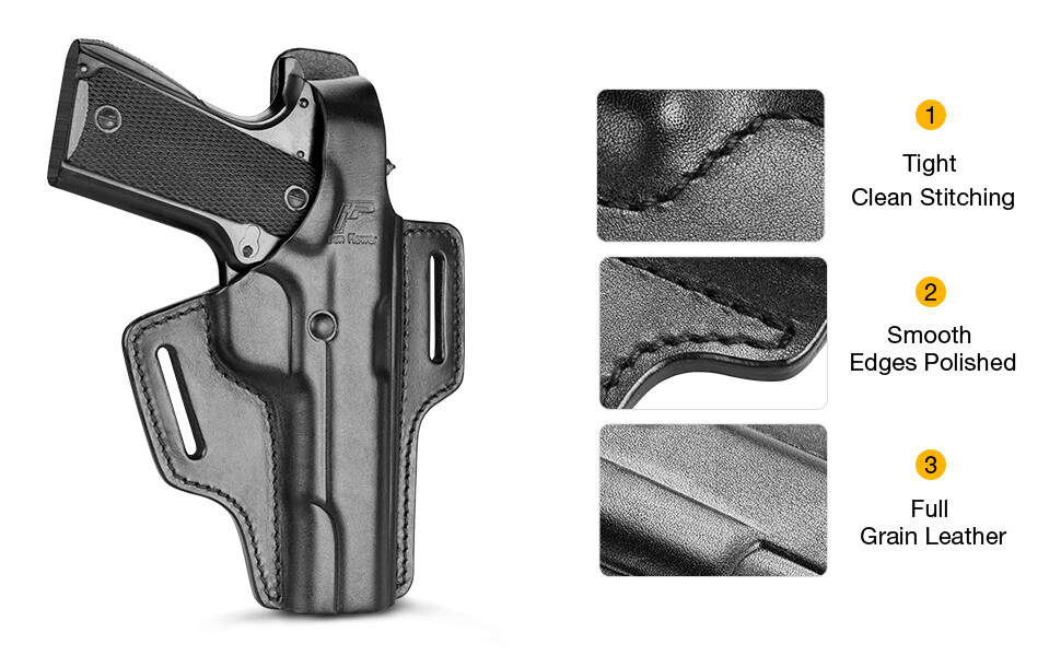 OWB Full Grain Leather Holster for Colt/Kimber/Springfield Most 1911 5'' No Rail