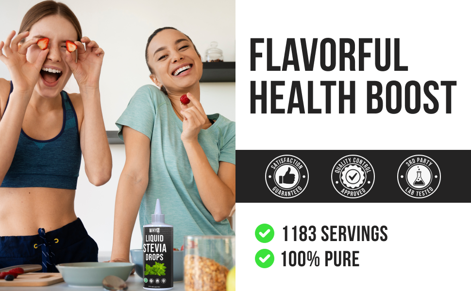 WHYZ Liquid Stevia Drops 8oz Plant-Based, Zero Calorie Sweetener, 1,183 Servings