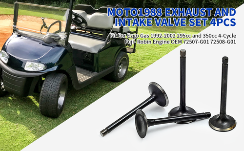 Intake & Exhaust Valve Set With Seals For EZGO Gas 4-Stroke 295cc/350cc (1996-Up)