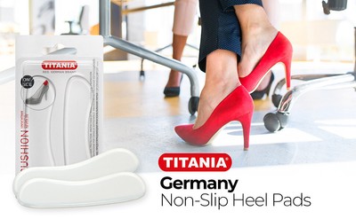 Titania Germany Non-Slip Heel Pads - Washable & Self Adhesive Gel Cushion