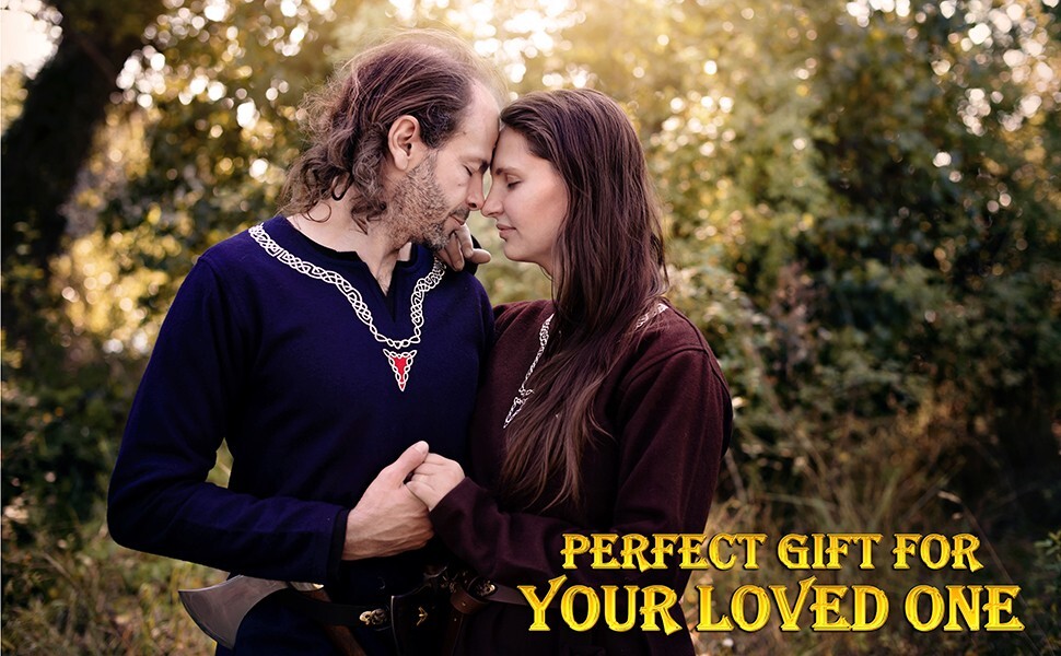 Medieval Leather Strap with Solid Brass Buckle for Horn Tankard and Mugs Brown