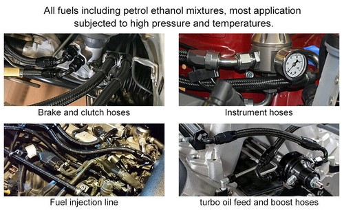 AN4/AN6/AN8/AN10 Nylon PTFE Fuel Line Hose 10/20FT 10pcs Fittings Hose Kit E85