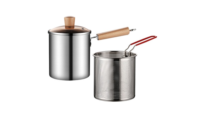 Pot 304 Stainless Steel Tempura Frying Pot Stove Top Fryer K