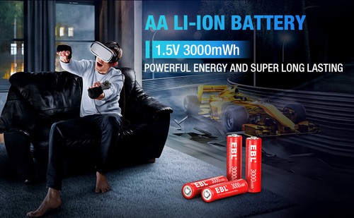 EBL 1.5V AA AAA Lithium  Rechargeable Batteries / Li-ion Battery Charger Lot