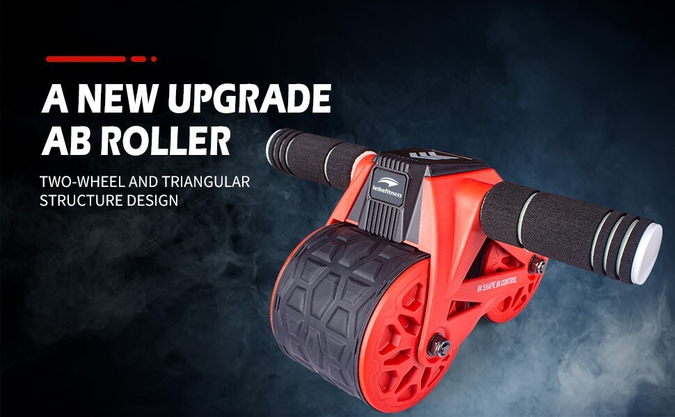 Wheel Roller Automatic Rebound with Knee Pad Mat,Core Muscle Ab Trainer with Int