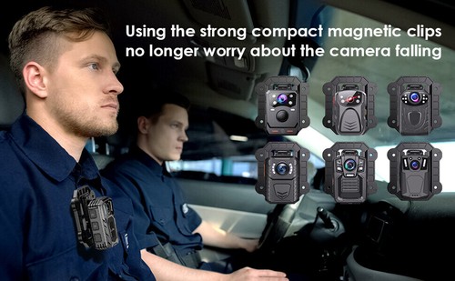 BOBLOV 1296P police Body Camera with Audio Recorder Law Enforcement + back Clips
