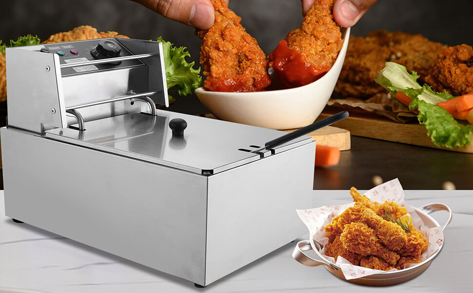 S Home Deep Fryer With Basket And Lid Temp Control 1700w Chicken Fryer