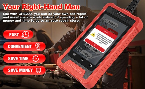 LAUNCH CRE200 Car OBD2 Scanner Code Reader Diagnostic Tool Check Engine ABS SRS