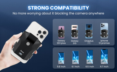Eyoyo Wireless QR Code Scanner 2D Back Clip Phone UPC USB Barcode Scanner Reader