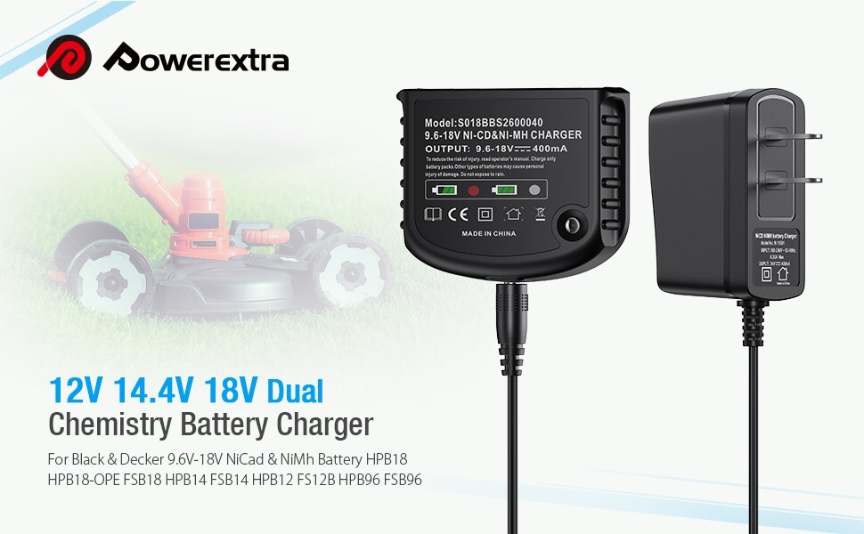For Black & Decker 18V 14.4V 12V 9.6V HPB18 HPB18-OPE NiCD NiMH Battery Charger