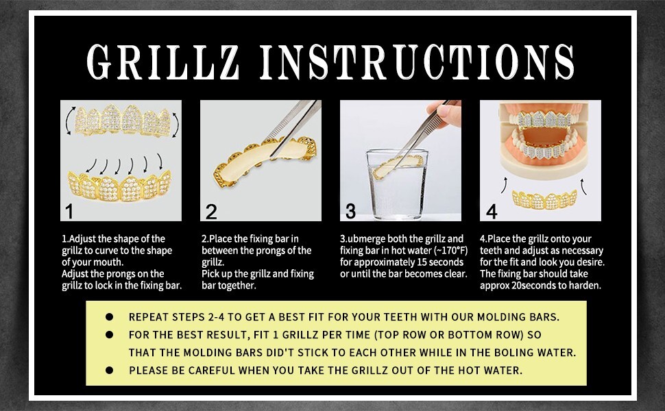 Custom Fit Silver Plated Mouth Grillz Single Cap Fangs Set Upper or Lower Teeth