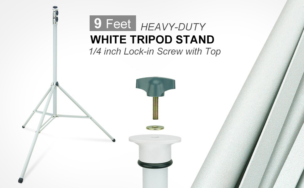 LINCO White 9ft Heavy Duty Light Tripod Stand for Work Lights DJ Party Lights