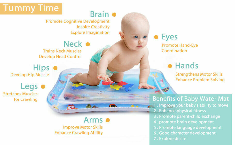 Inflatable Water Play Mat For Newborn Baby Infants Toddlers  Toys Christmas Gift