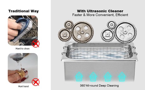 AIPOI Ultrasonic Cleaner with Timer Heating Machine Digital Sonic Cleaner SUS304