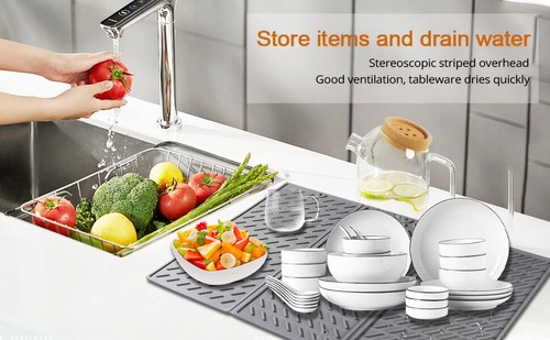 Silicone Draining Board Mat Dish Drying Mat Folding Draining Mat Pad Drainer Mat