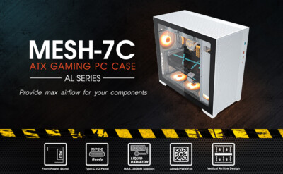 Vetroo ATX Compact PC Case High-Airflow Mesh Gaming Case PSU Front Position