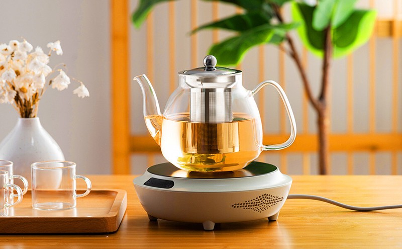 34 OZ, Borosilicate Clear Glass Teapot Tea Kettle with Stainless Steel Infuser
