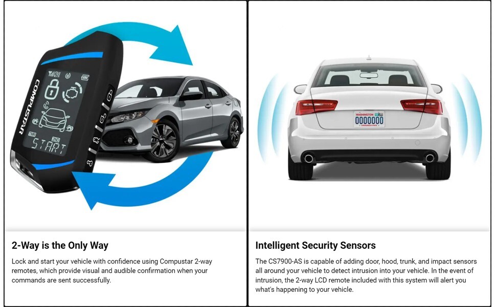 Compustar CS7900-AS All-in-One 2-Way Remote Start Alarm Bundle 3000FT Range- NEW