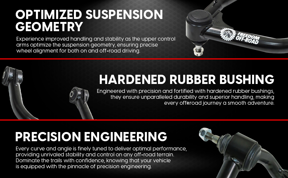 Front Upper Control Arms For 2-4" Lift For 04-20 Ford F150 4wd Freedom Offroad