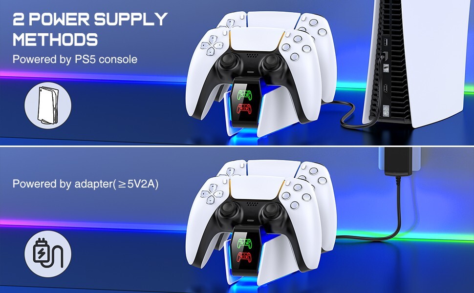PS5 Controller Charger ,Dual Fast Charging Station for PlayStation5 DualSense US