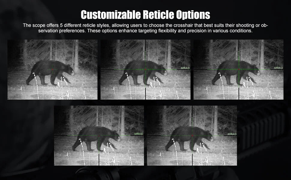 2560x1920P Digital Night Vision Rifle Scope 5-20X Hunting Monocular W/ Crosshair