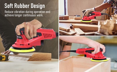 Electric Brushless Random Orbital Sander 6" 350W Variable Speed 5.0MM Orbit US