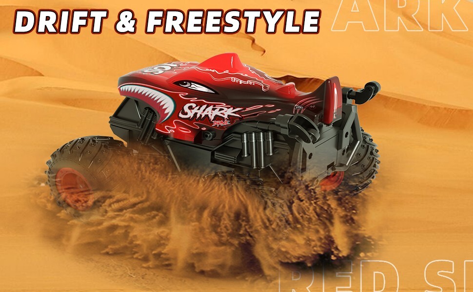 Remote Control RC Monster Truck Megalodon Shark Drift Car 2.4Ghz 4WD Toy 1:20