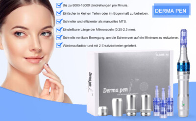 Elektrischer Derma Pen Dermaroller Microneedling 0,25-2,5 Hautpflege,Falten,Akne