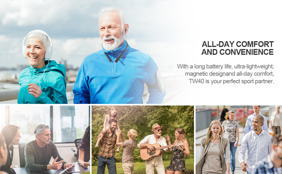 JINGHAO Rechargeable Hearing Aids Wireless Neckband Amplifier for Seniors US