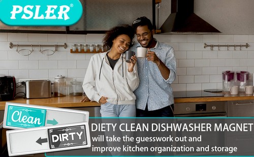 Clean Dirty Dishwasher Non Scratch Magnet Magnetic Backing Washing Running Sign