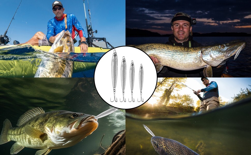 4PCS/Set Lead Metal Jigging Lure 20g-60g Spoon Bait Saltwater Jig Fishing Tackle