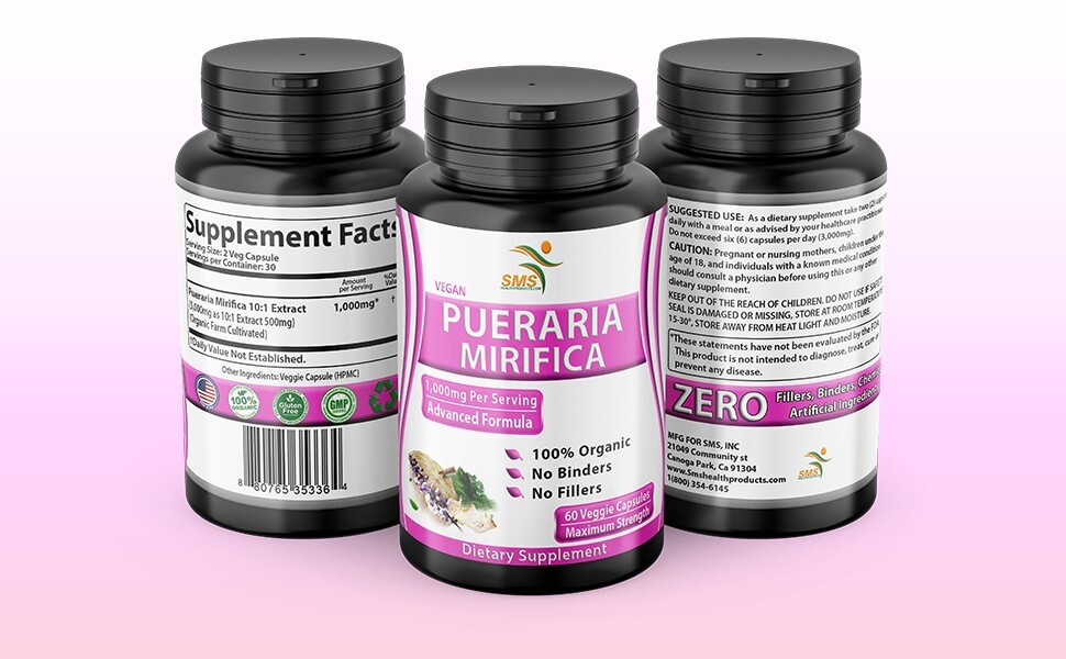 PUERARIA MIRIFICA PILLS 5000mg DIETARY SUPPLEMENT ORGANIC CAPSULES 180 CAPS
